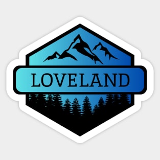 Loveland Colorado Mountains and Trees Sticker
